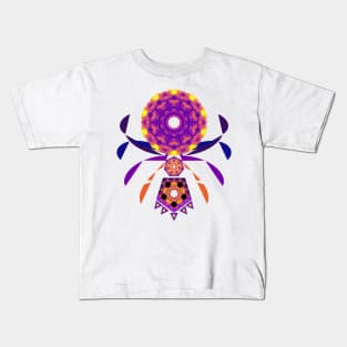 Mandala Orb Web Spider | Amethyst Ruby Citrine Yellow Red Purple White Kids T-Shirt